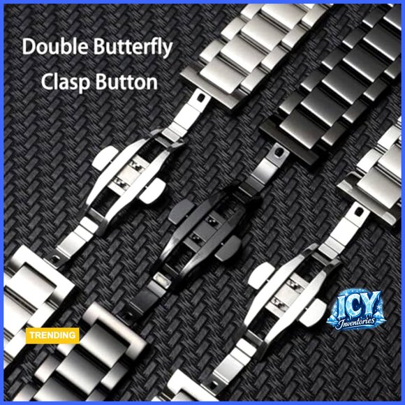 Stainless Steel Watch Band Replacement Bracelet with Double Locking Clasp